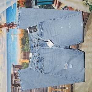 Levi's Premium 501 Distressed Raw Hem Straight Leg Jeans Size 30x32 NWT